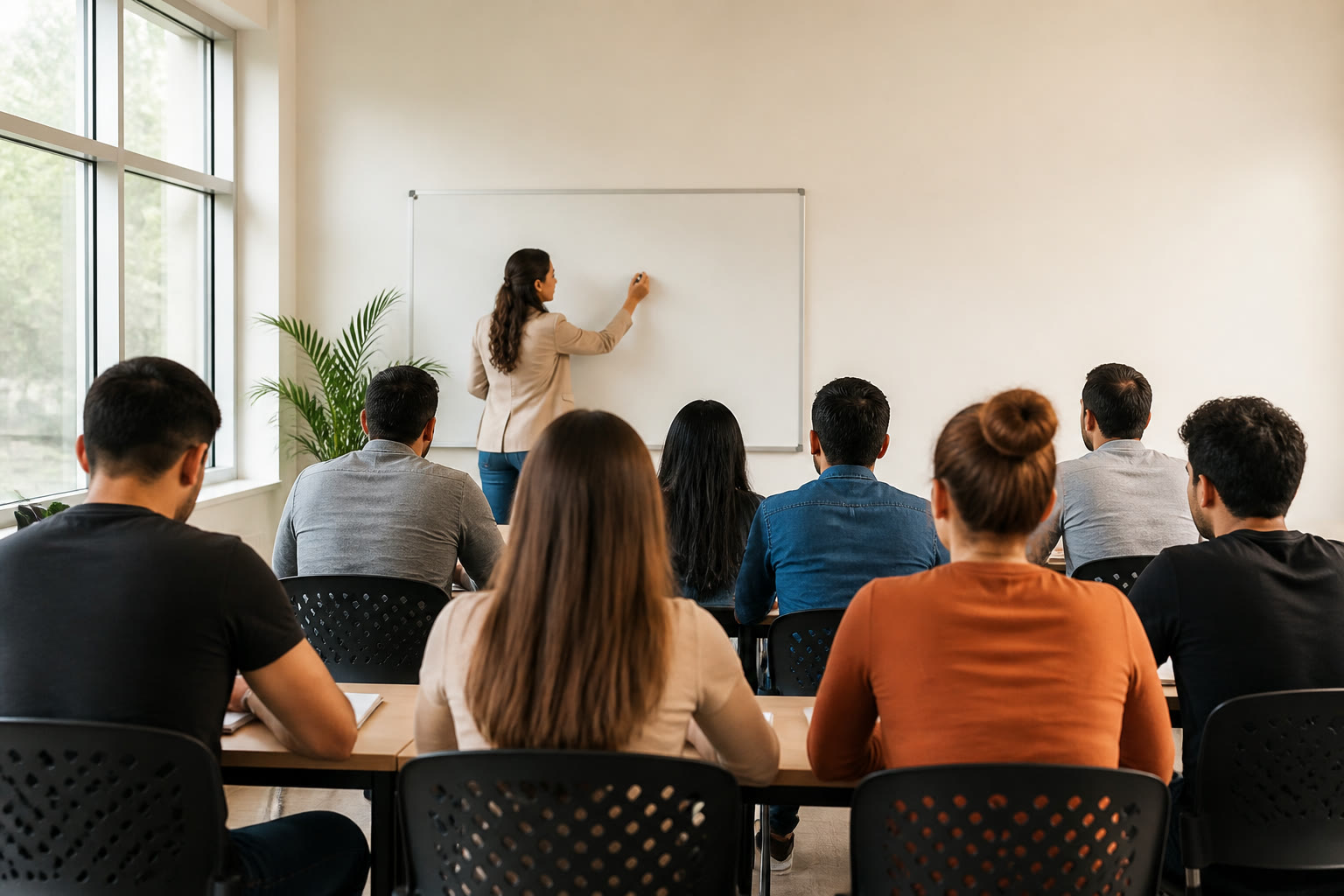 Estudiantes participando de una clase de formación